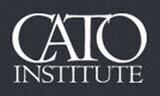 The image features the words 'CATO INSTITUTE' in large, white serif font centered on a dark background. The text is clearly legible and dominates the visual space, with no additional imagery or decorative elements present. The overall style is formal and minimalistic, emphasizing clarity and professionalism.
