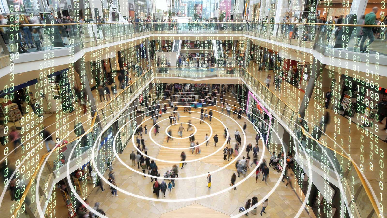 futuristic shopping center