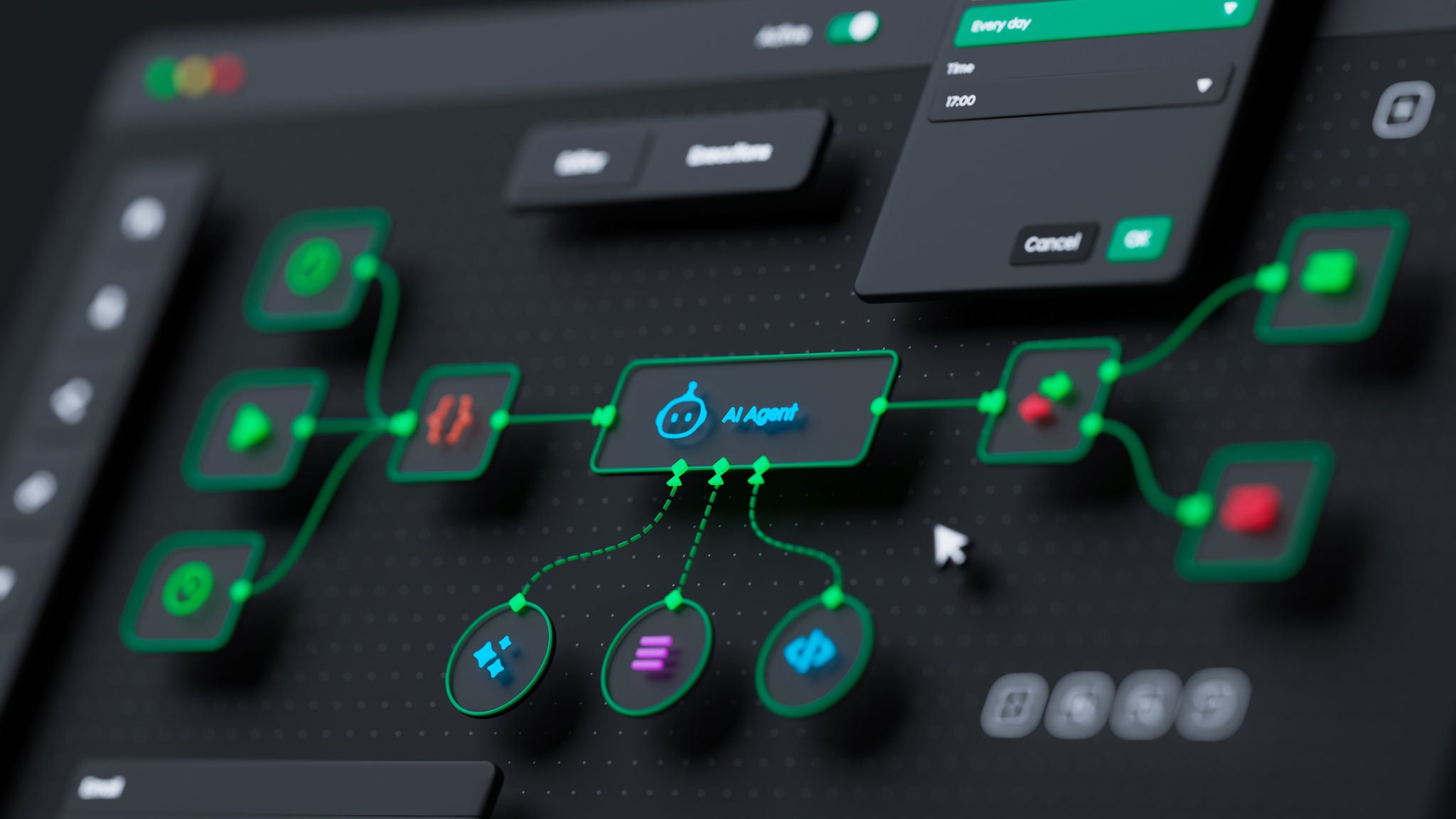 AI workflow automation nodes triggers