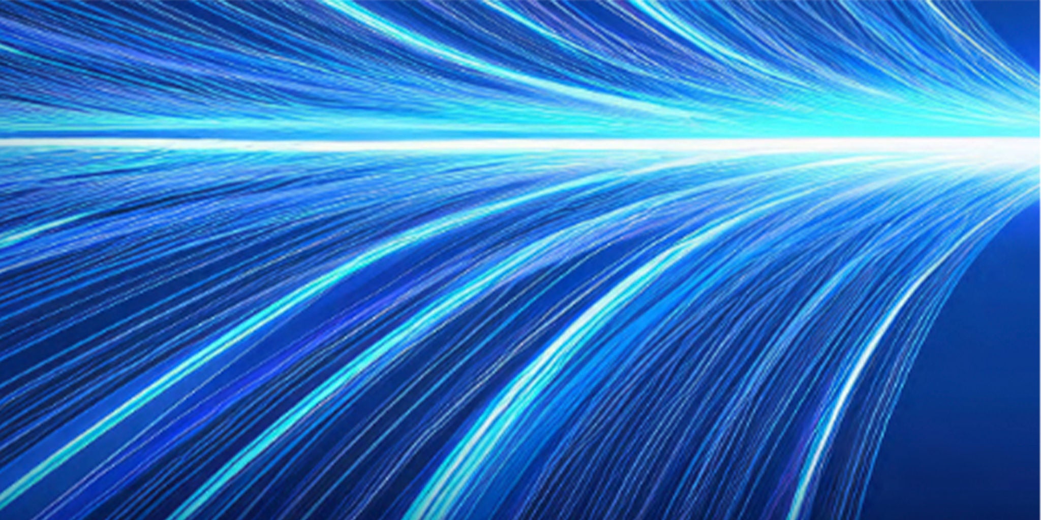 Dynamic abstract image featuring bright blue light streaks converging towards a central point. The design conveys a sense of speed, energy, and futuristic technology. The vibrant blue palette enhances the modern and high-tech aesthetic.